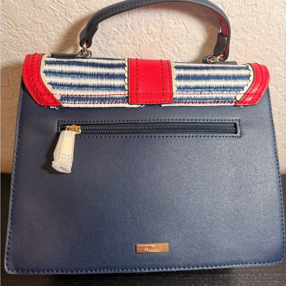 Aldo Navy and Red Striped Mini Bag - Picture 3 of 9